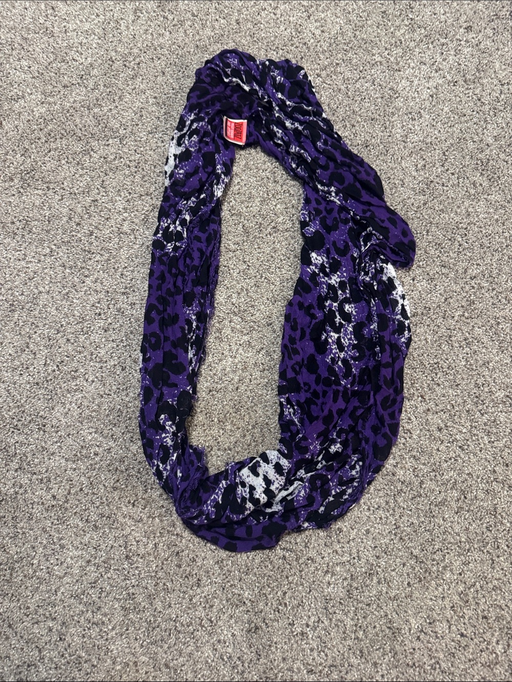 Purple Leopard Print Infinity Scarf - Women's Fashion Loop